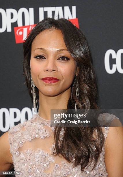 Zoe Saldana attends the Cosmopolitan For Latina's Premiere Issue Party at Press Lounge at Ink48 on May 9, 2012 in New York City.
