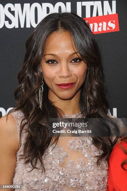 Zoe Saldana attends the Cosmopolitan For Latina's Premiere Issue Party at Press Lounge at Ink48 on May 9, 2012 in New York City.