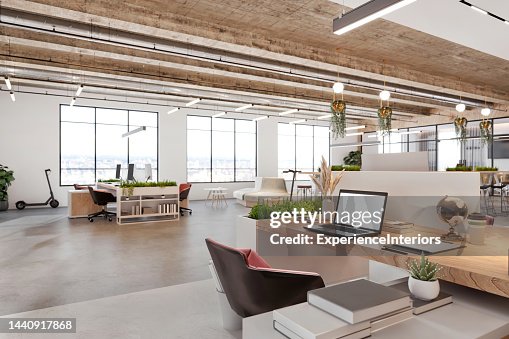 Modern open plan office space interior Modern open plan office space interior
