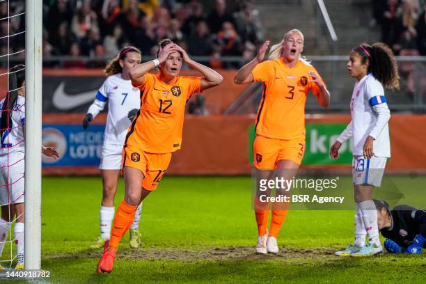 Merel van Dongen of The Netherlands, Stefanie van der Gragt of The Netherlands during the Women's Friendly match between Netherlands and Costa Rica...