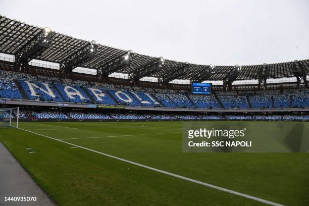 General view prior to the Serie A match between SSC Napoli and Udinese Calcio at Stadio Diego Armando Maradona on November 12, 2022 in Naples, Italy.