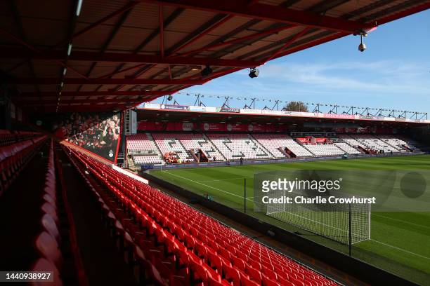 General view inside the stadium prior to the Premier League match between AFC Bournemouth and Everton FC at Vitality Stadium on November 12, 2022 in...