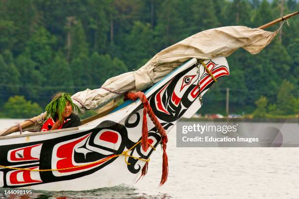 Canoe Arrival At Tribal Journeys, Cowichan Bay, B,C,, Canada.