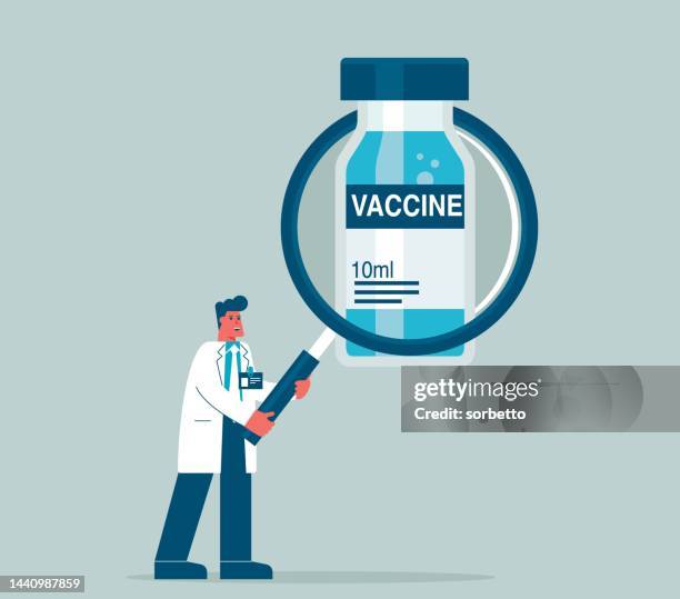 stockillustraties, clipart, cartoons en iconen met research - vaccine - viral shedding