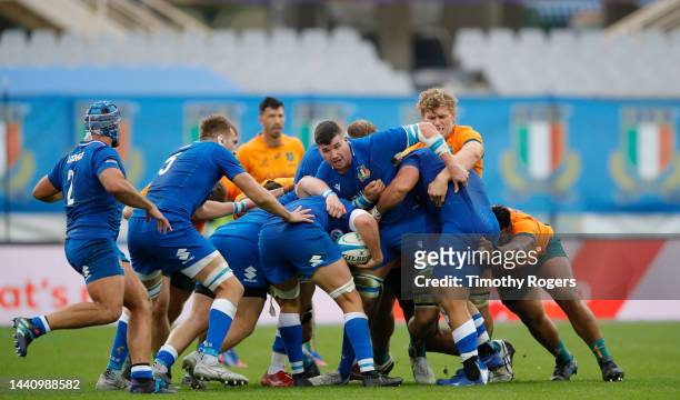 Sebastian Negri of Italy guides a maul during the Autumn International match between Italy and Australia at Stadio Artemio Franchi on November 12,...
