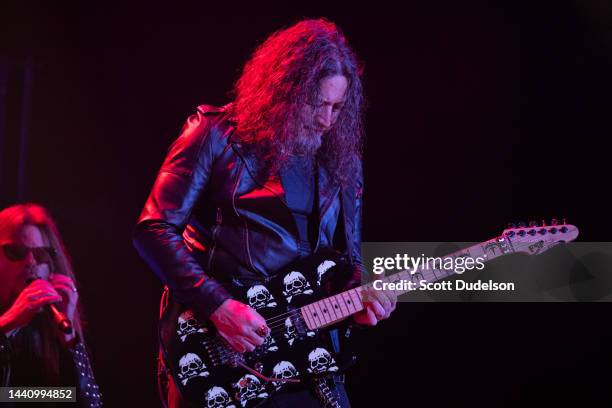 Guitarist Michael Wilton, founding member of the band Queensryche, performs onstage at Toyota Arena on November 07, 2022 in Ontario, California.