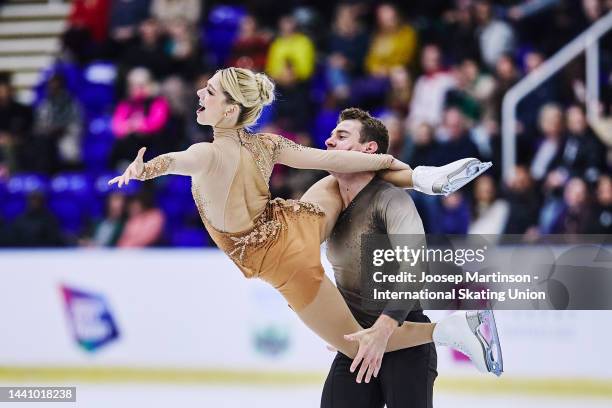 Alexa Knierim and Brandon Frazier of the United State compete in the Pairs Free Skating during the ISU Grand Prix of Figure Skating at iceSheffield...