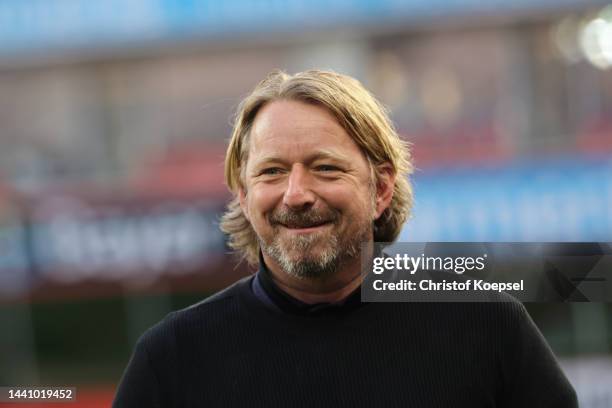 Sven Mislintat, sporting director during the Bundesliga match between Bayer 04 Leverkusen and VfB Stuttgart at BayArena on November 12, 2022 in...