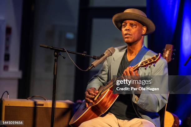 Eric Bi performs on stage at the Bluesheaven Festival on November 12, 2022 in Frederikshavn, Denmark.