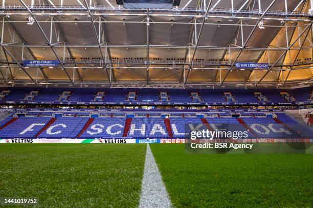 General view of the Veltins Arena during the German Bundesliga match between FC Schalke 04 and Bayern Munchen at Veltins Arena on November 12, 2022...