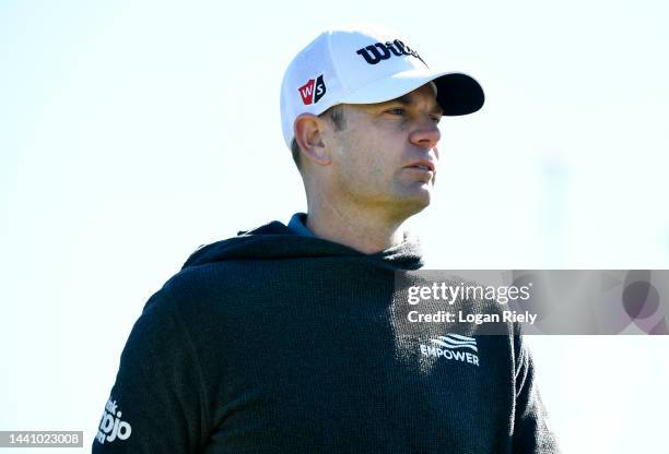 Brendan Steele of the United States walks on the course during the third round of the Cadence Bank Houston Open at Memorial Park Golf Course on...