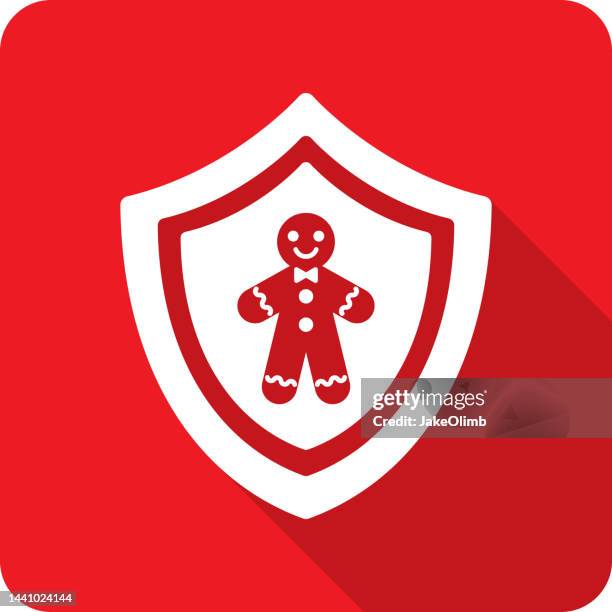 shield gingerbread man icon silhouette - medieval food stock illustrations