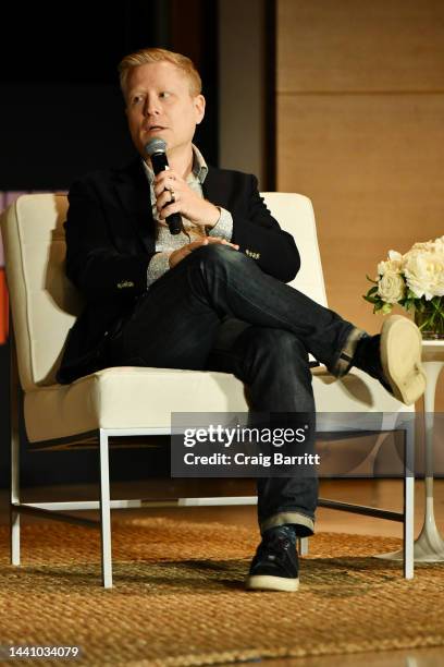 Anthony Rapp speaks onstage during The Meteor: Meet the Moment Summit at Brooklyn Museum on November 12, 2022 in New York City.