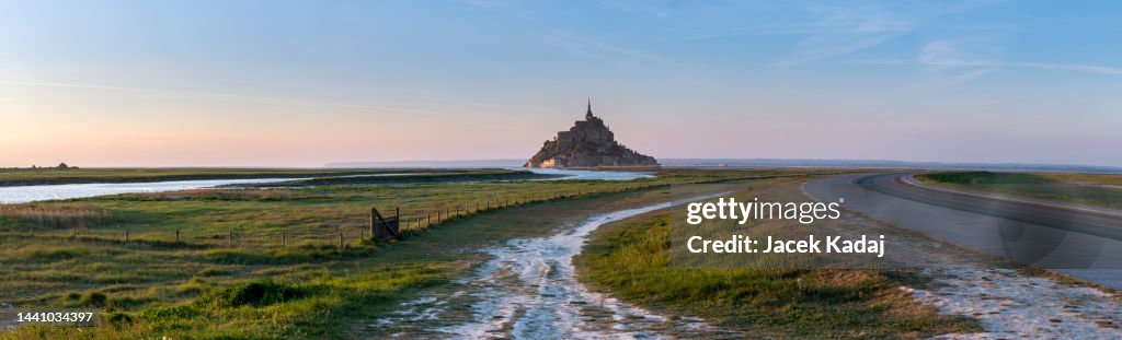 Mont Saint-Michel a former male Benedictine monastery panorama