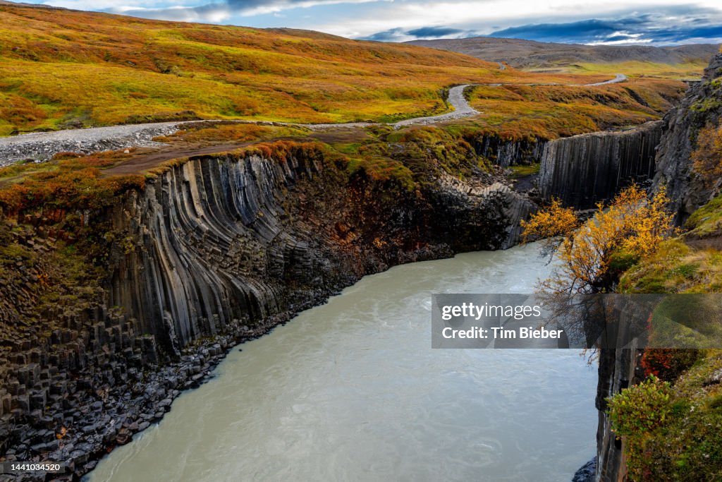 Remote River Remote River And Studlagil Canyon In Rugged Icelandic Landscape High ...