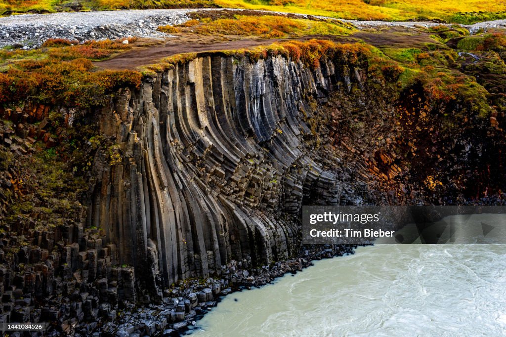 Remote River Remote River And Studlagil Canyon In Rugged Icelandic Landscape High ...