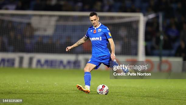 Shaun Williams of Gillingham in action during the Sky Bet League Two between Gillingham and Northampton Town at MEMS Priestfield Stadium on November...