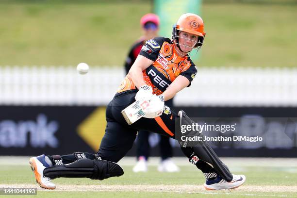 Beth Mooney of the Scorchers bats during the Women's Big Bash League match between the Sydney Sixers and the Perth Scorchers at CitiPower Centre, on...