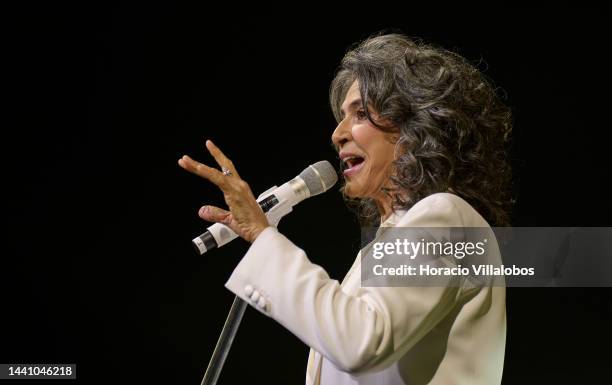 Brazilian singer Simone performs at Salao Preto e Prata of Estoril Casino celebrating her 50-year career, and presents the new album "Da Gente" on...