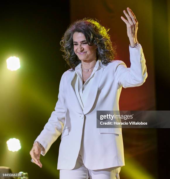 Brazilian singer Simone performs at Salao Preto e Prata of Estoril Casino celebrating her 50-year career, and presents the new album "Da Gente" on...