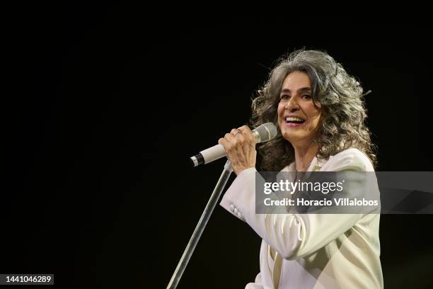 Brazilian singer Simone performs at Salao Preto e Prata of Estoril Casino celebrating her 50-year career, and presents the new album "Da Gente" on...