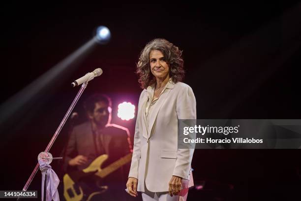 Brazilian singer Simone performs at Salao Preto e Prata of Estoril Casino celebrating her 50-year career, and presents the new album "Da Gente" on...