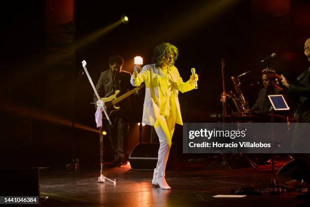 Brazilian singer Simone performs at Salao Preto e Prata of Estoril Casino celebrating her 50-year career, and presents the new album "Da Gente" on...