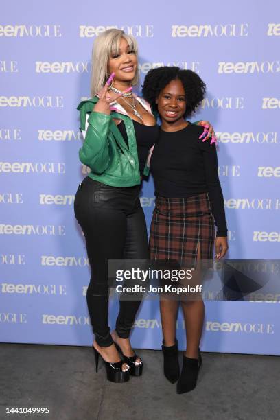 Saweetie and Jewel Wicker attend Teen Vogue Summit 2022 at Goya Studios on November 12, 2022 in Los Angeles, California.