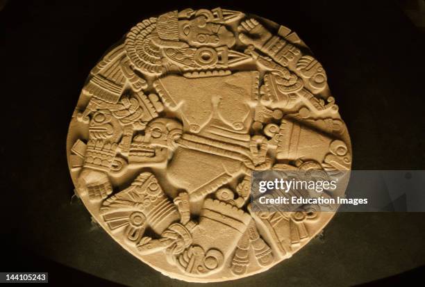 Mexico, Mexico City, Templo Mayor, Aztec Goddess Stone.