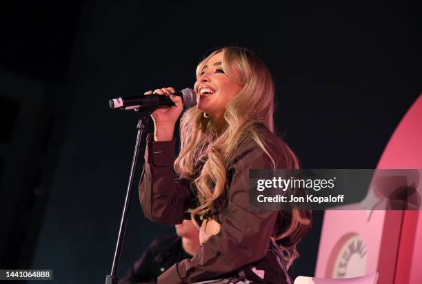 Sabrina Carpenter performs onstage at Teen Vogue Summit 2022 at Goya Studios on November 12, 2022 in Los Angeles, California.