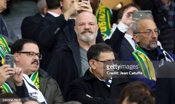 French Chef Philippe Etchebest attends the Autumn Nations Series international test match between France and South Africa at Velodrome stadium on...