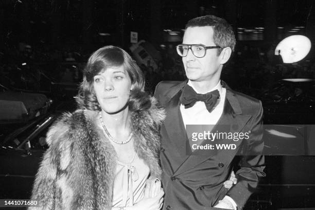 Outtake; Berry Berenson and Anthony Perkins attend the movie premiere party for "The Towering Inferno" thrown by 20th Century Fox's Dennis and Terry...