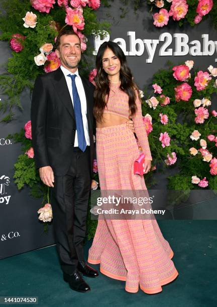 Mason Morfit and Jordana Brewster attend the 2022 Baby2Baby Gala presented by Paul Mitchell at Pacific Design Center on November 12, 2022 in West...