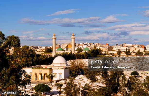 Aerial View Of Bourguiba Mausoleum And Cemetery In Sousse Monastir, Tunisia.