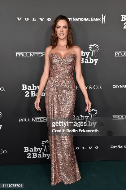 Alessandra Ambrosio attends the 2022 Baby2Baby Gala presented by Paul Mitchell at Pacific Design Center on November 12, 2022 in West Hollywood,...