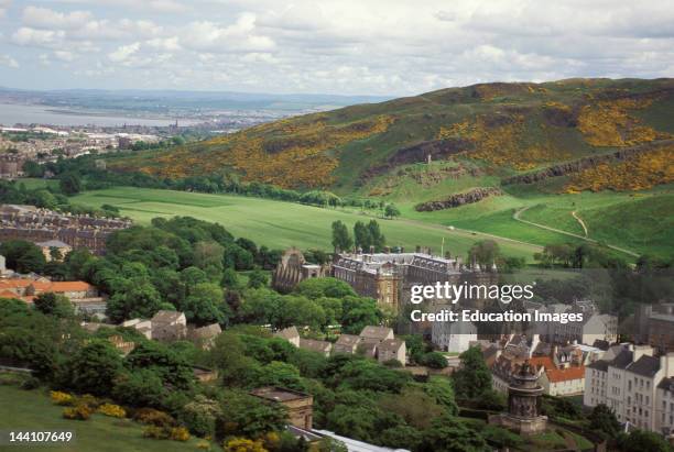 Scotland, Edinburgh, Abbey And Palace Of Holyroodhouse, Viewed From Carlton Hill.