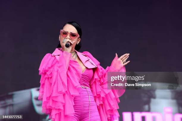 Lumidee performs during Friday Jams Live at Western Springs Stadium on November 13, 2022 in Auckland, New Zealand.