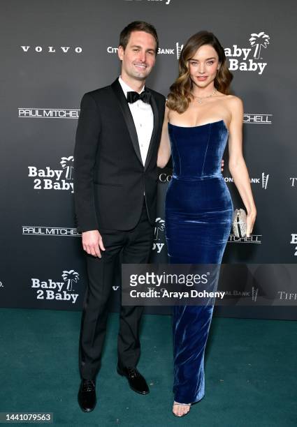Evan Spiegel and Miranda Kerr attend the 2022 Baby2Baby Gala presented by Paul Mitchell at Pacific Design Center on November 12, 2022 in West...