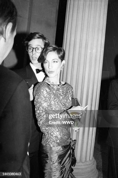 Loulou de la Falaise wearing Yves Saint Laurent and friends attend the Costume Institute annual gala with a retrospective of fashion designer Yves...