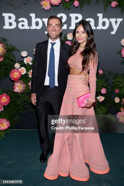 Mason Morfit and Jordana Brewster attend the 2022 Baby2Baby Gala presented by Paul Mitchell at Pacific Design Center on November 12, 2022 in West...