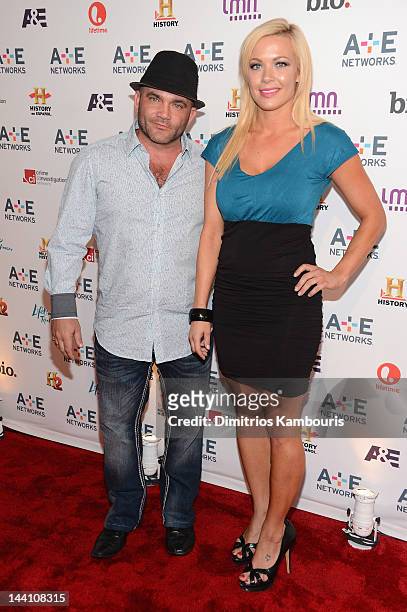 Russell Hantz and Kristen Bredehoeft of Flipped Off attend the A+E Networks 2012 Upfront at Lincoln Center on May 9, 2012 in New York City.