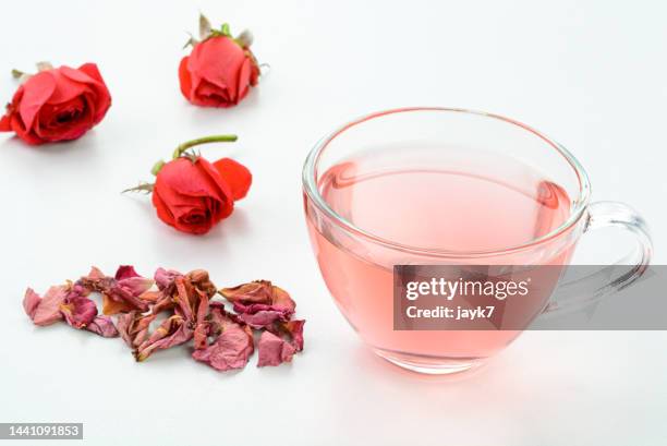 rose tea - ハーブティー ストックフォトと画像