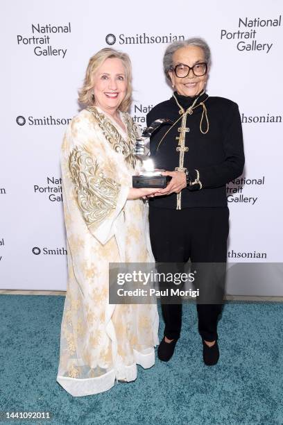 Hillary Rodham Clinton and Marian Wright Edelman attend the 2022 Portrait Of A Nation Gala on November 12, 2022 in Washington, DC.