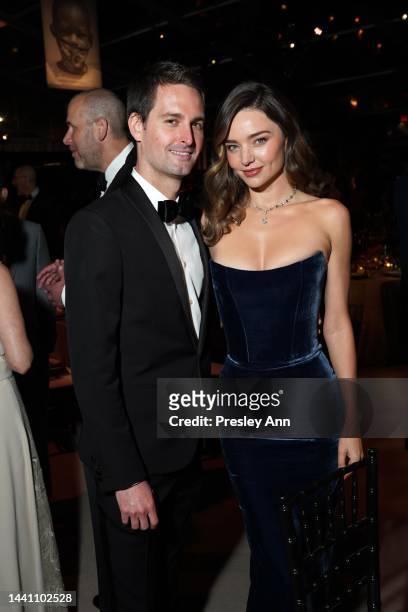 Evan Spiegel and Miranda Kerr attend the 2022 Baby2Baby Gala presented by Paul Mitchell at Pacific Design Center on November 12, 2022 in West...