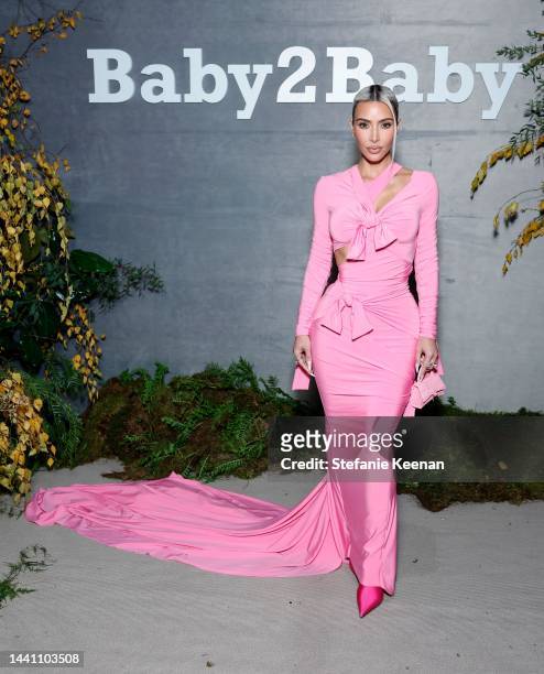 Honoree Kim Kardashian attends the 2022 Baby2Baby Gala presented by Paul Mitchell at Pacific Design Center on November 12, 2022 in West Hollywood,...