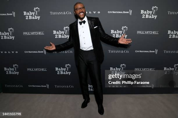 Tyler Perry attends the 2022 Baby2Baby Gala presented by Paul Mitchell at Pacific Design Center on November 12, 2022 in West Hollywood, California.