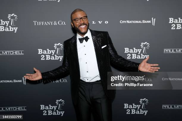 Tyler Perry attends the 2022 Baby2Baby Gala presented by Paul Mitchell at Pacific Design Center on November 12, 2022 in West Hollywood, California.