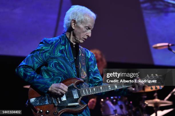 Robby Krieger performs on stage the Asian Hall Of Fame's Induction Ceremony 2022 at Alex Theatre on November 12, 2022 in Glendale, California.