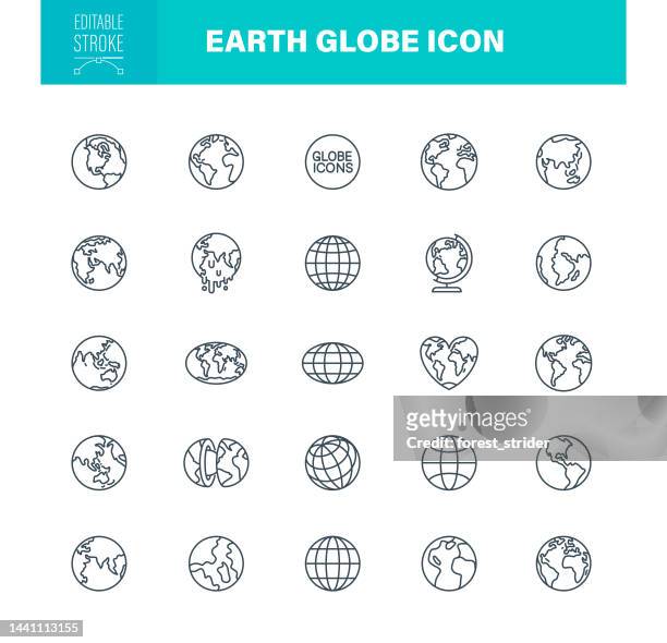 bildbanksillustrationer, clip art samt tecknat material och ikoner med earth globe icons editable stroke - planet earth