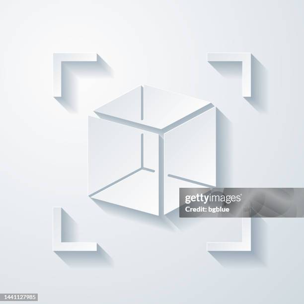 augmented reality. icon with paper cut effect on blank background - camera viewfinder stock illustrations
